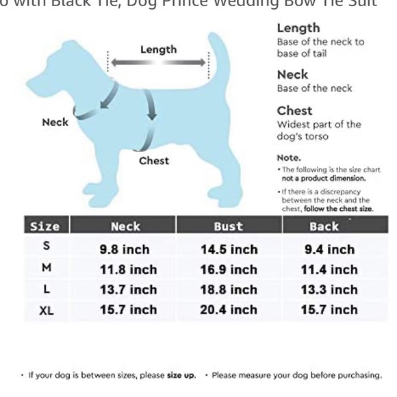 Gentleman Dog Shirt Puppy Pet Small Dog/ Tuxedo/ S - Picture 7 of 7